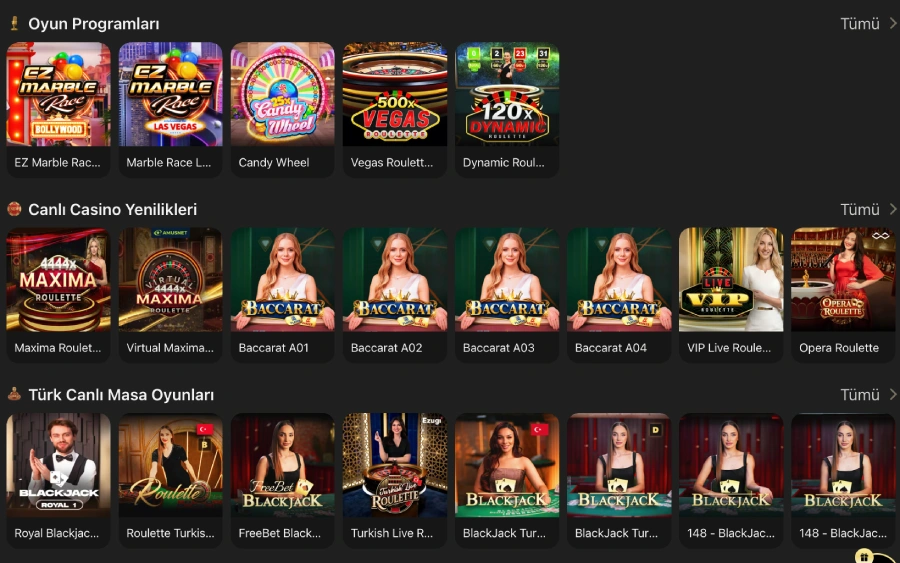 1King Canlı Casino Türk temalı masa oyunları listesi