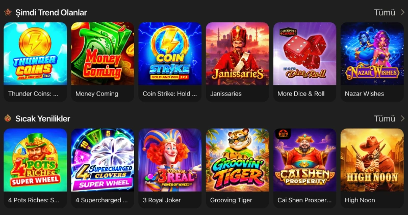 1King Slot bölümünde trend olan ve yeni eklenen oyunlar